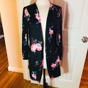 🌹Black Floral Boho Open Cardigan🌸Large